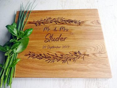 Personalized Cutting Board | Handmade with Engraving | Breakfast Board | Wedding Gifts for the Couple | Bread Cutting Board | Wooden Cutting Board with Laser Engraving by Algis Crafts