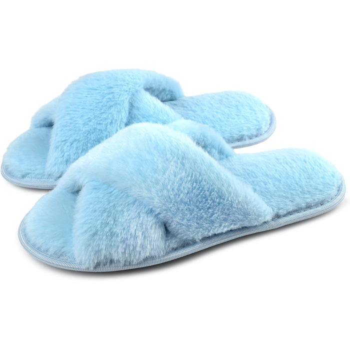 Жіночі плюшеві домашні тапочки Riehmot (40/41 EU, блакитні)