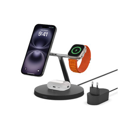 Belkin MagSafe 3-в-1 Бездротова Зарядка: Швидка Зарядка для iPhone, Apple Watch та AirPods (15W) - Чорний