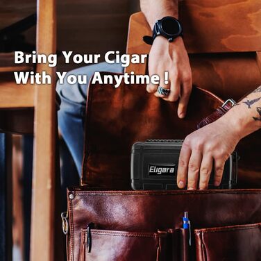 Зігеренний гумодор для подорожей - валіза з диском для зволоження, водонепроникний, повітряний, міцний та неспритний - місце для до 5 сигар, портативна сигарна коробка, подарунок для чоловіків (великий)