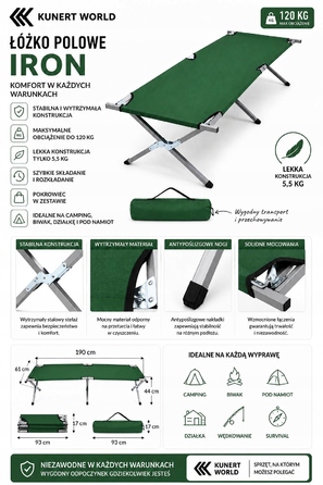 190 см x 61 см, зелений