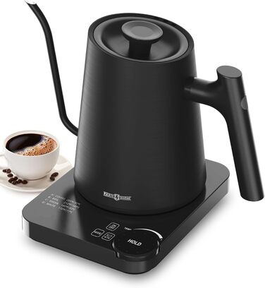 PARIS RHÔNE Swan Neck Kettle - 0.9L Temperature Control Kettle with Indicator, Knob, and 24-Hour Keep Warm Function - Dark Green