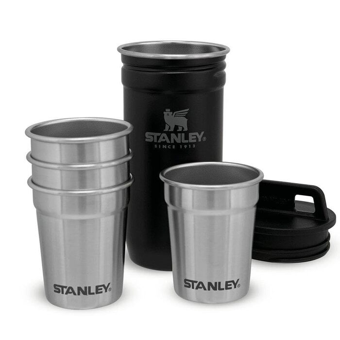 Набір келихів для шотів STANLEY Adventure Nesting 59 мл, нержавіюча сталь, чорний матовий - компактні, без BPA, для подорожей