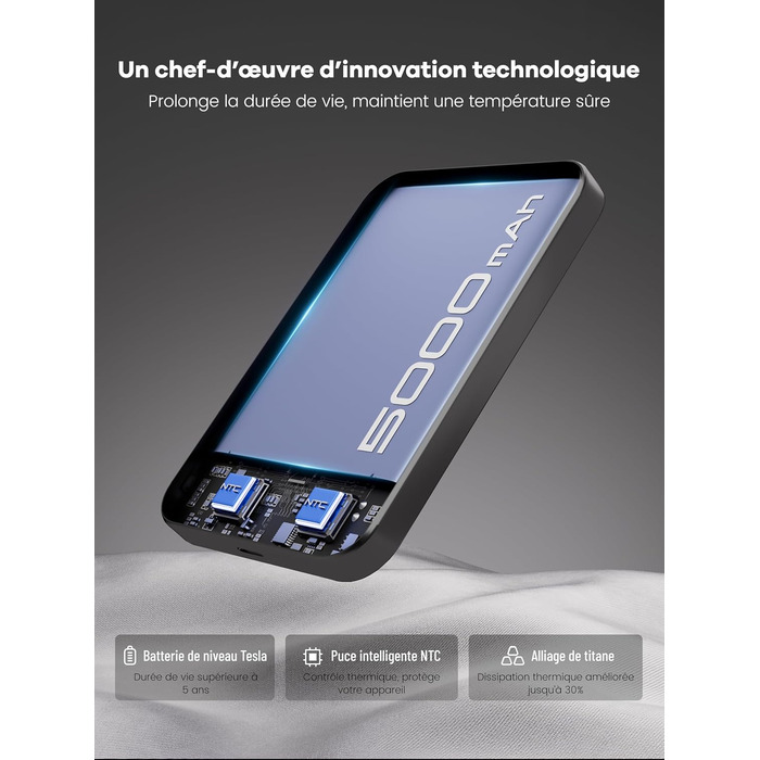 Power Bank Магнітний 10000 mAh PD20W: Бездротовий зарядний пристрій з USB-C для iPhone 17/16/15/14/13 та Apple Watch (Помаранчевий)