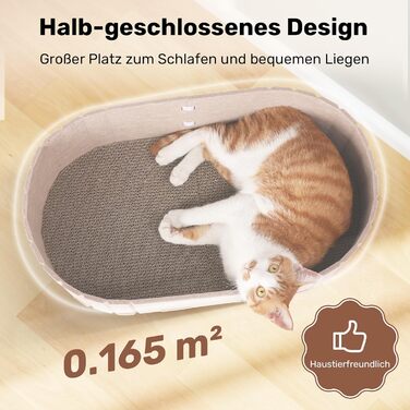 Котяче дряпальний борд FUKUMARU: диван з картону та фетру, 61 см, бежевий