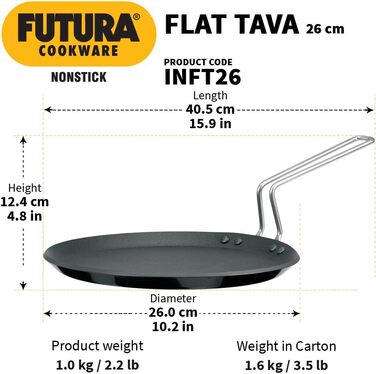 Гриль-плита антипригарна HAWKINS Futura 25,4 см з нержавіючою ручкою, чорна, індукційна