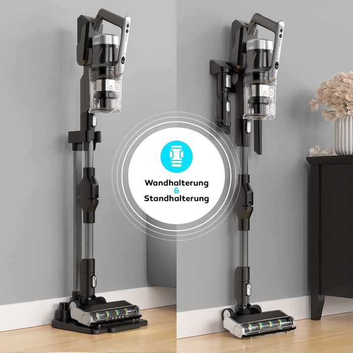 Бальтер Верту X11 PRO: Бездротовий пилосос з функцією миття підлоги, акумуляторний, 350W, до 50 хв роботи, без мішка, гнучкий з'єднувальний елемент, LED-насадка, для видалення шерсті тварин