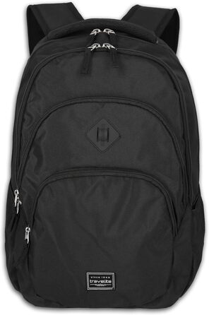 Travelite Carry-on Backpack, Laptop Backpack 15.6 inch, BASICS, Daypack, Daypack with many compartments, 45 cm, 22 liters (Black)