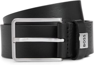 Чоловічий шкіряний ремінь BOSS Elio з логотипом, чорний