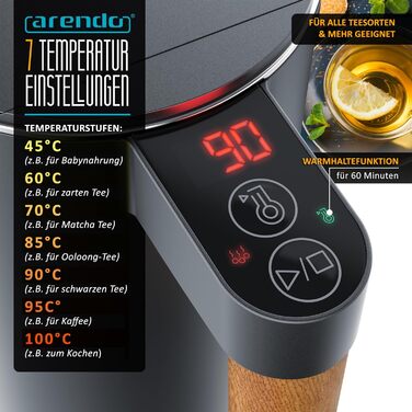 Набір Arendo: чайник з регулюванням температури та тостер з підігрівом – нержавіюча сталь, сірий