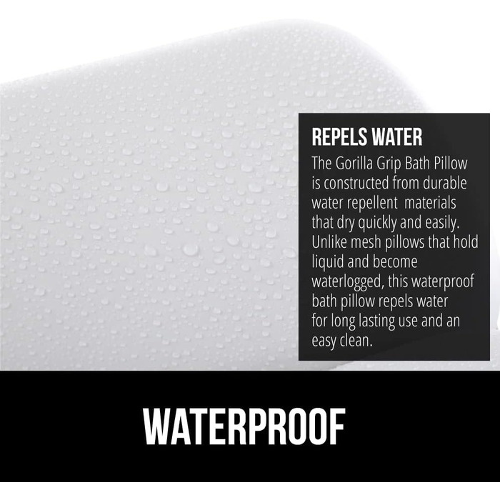 Gorilla Grip Comfort Spa Bath Pillow - Large, Thick, Waterproof Tub Pillow with Head & Neck Support