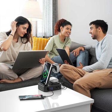 Універсальна бездротова зарядна станція 10-в-1, 280 Вт USB-C для iPhone, MacBook, Android, GaN III PD 65 Вт швидка зарядка