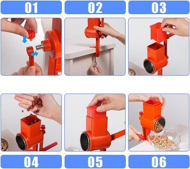 Ручний зернодробарка Bolt Knob для зерна, вівса, кукурудзи, пшениці, кави, горіхів, спецій, ванілі, з алюмінієвого сплаву та пластику, довговічна