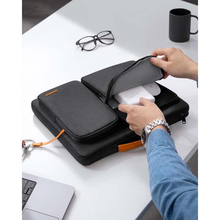 tomtoc 360° Laptop Bag Sleeve for New 16-inch MacBook Pro M4/M3/M2/M1 Pro/Max (2024-2019) A3403 A3186 A2991 A2780 A2485 A2141, Laptop Bag Laptop Sleeve Fits ASUS Vivobook 15/16, Dell Inspiron 15