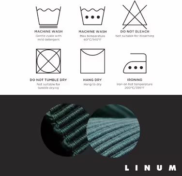 LINUM Uni 4-Pack Placemats 35x46 cm, 100% Woven Cotton, Washable, Mole Brown