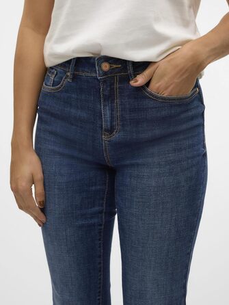 Джинси VERO MODA VMFLASH Straight-Fit, середньої посадки, синій денім, L / 32L
