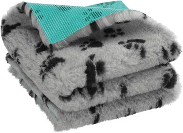 М'яка медична підстилка для собак Medbed Premium: нековзна, вбираюча вологу, дихаюча, 70x100 см, сіра з лапками