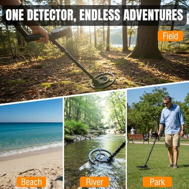 Металошукач Raddy MD120A Profi для дорослих: високоточний детектор золота з 4 режимами, водонепроникна котушка IPX7 10', LCD-дисплей, навушники, сумка та лопатка для пошуку скарбів
