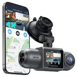 Відеореєстратор COOAU D30S 4K з GPS, WiFi, подвійна камера 2.5K/1080P, нічна зйомка, G-сенсор, паркування, підтримка карт до 256GB