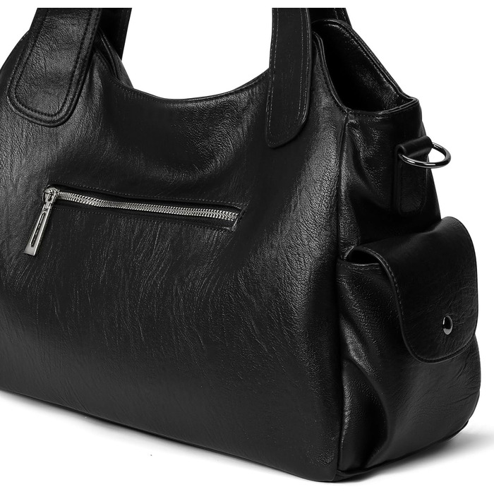 Сумка жіноча GSenhui вінтажна міська велика шопер з PU-шкіри, чорна, для подорожей, стиль панк