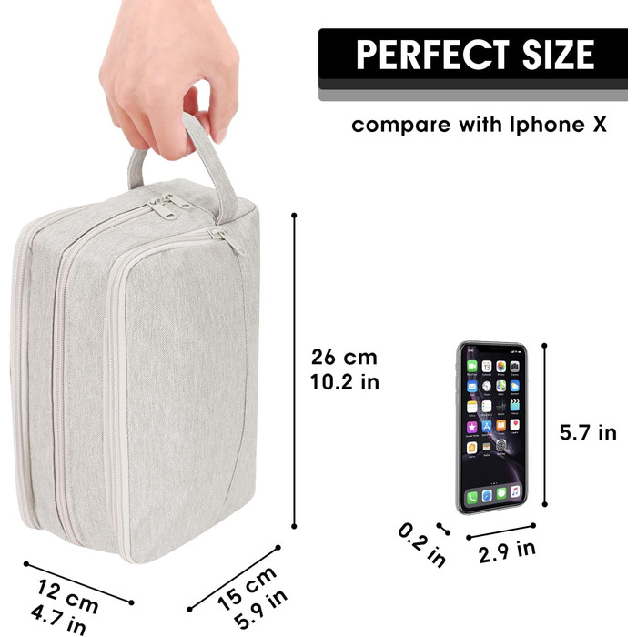 Чоловічий дорожній косметичний набір Wandf - органайзер для туалетних речей (Джинс, Бежевий)