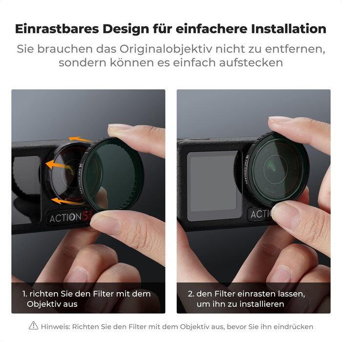 Фільтри нейтральної щільності K&F Concept ND8/16/32/64/1000 для DJI Osmo Action 4/5 PRO - комплект