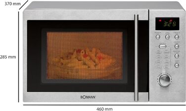 Мікрохвильова піч Bomann® з грилем, 1000 Вт, вбудована, 20 л, 8 програм, з поворотним столом, MWG 2211 U CB