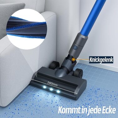 Акумуляторний пилосос VARIO150 | 3-в-1 | Потужний турбопилосос з 45 хв роботи та швидкою зарядкою | для 300 м² | Килим, тверді підлоги, шерсть тварин | LED пилосос-трійка | Бездротовий