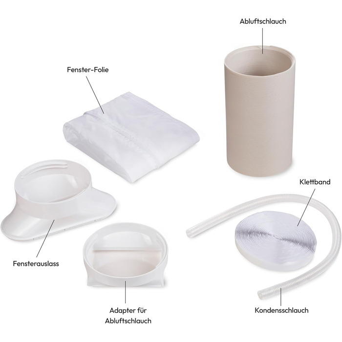 Мобільний кондиціонер MEDION E701 (7000 BTU) з виносним шлангом - 3в1 (охолодження, осушення, вентиляція), до 25м², з пультом керування, MD 37730