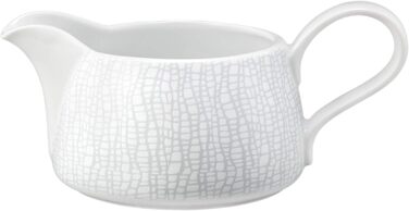 Seltmann Weiden 001.743893 Fashion elegant grey Sauce Boat 0.60 L, Porcelain, White/Grey