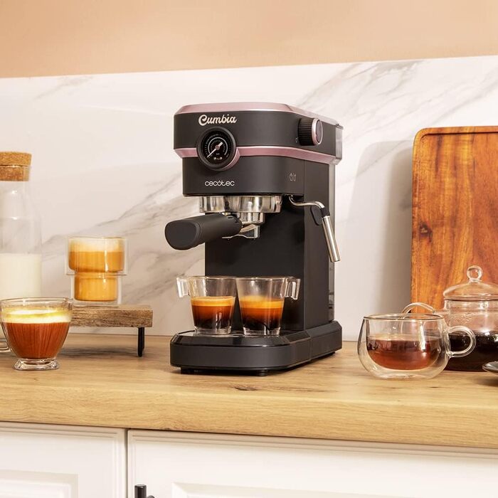 Еспресо-машина Cecotec Cafelizzia 890 Rose Pro: Еспресо, капучино, 1350 Вт, Thermoblock, 20 Bar, рожева з манометром