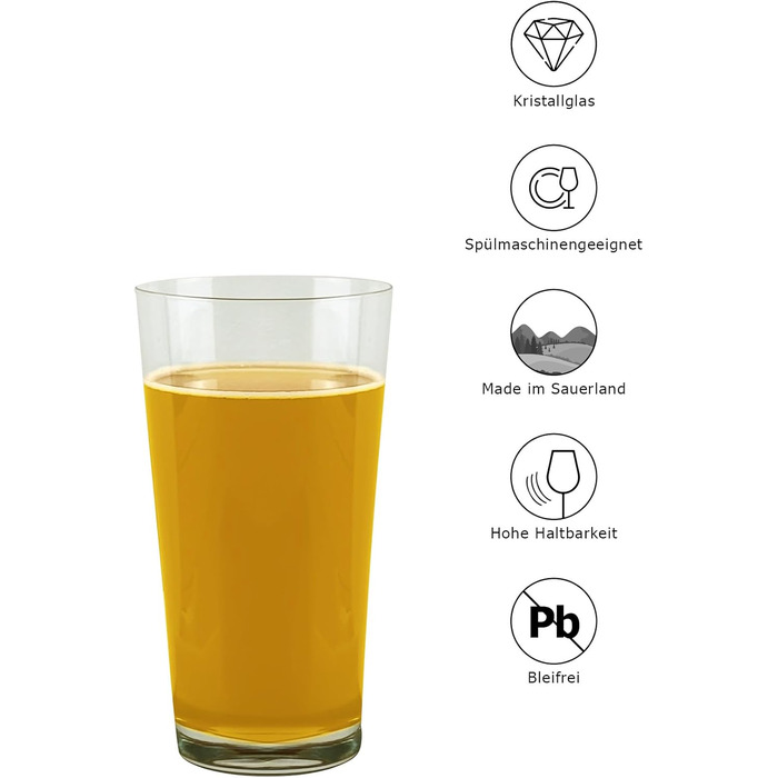 Набір з 6 склянок Sauerland GLAS Sarah 700ml та Claudia 300ml