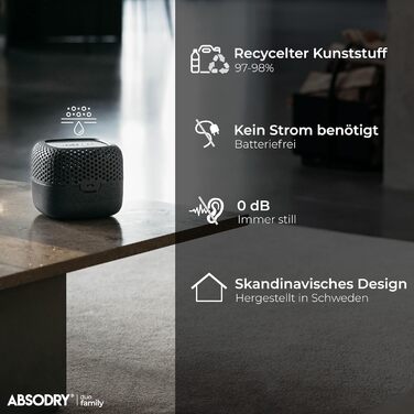AbsoDry Duo Family - Dehumidifier for Apartments without Electricity - for Best Air Quality - Room Dehumidifier for Cellars, Bathrooms, Bedrooms - against Mold - Dehumidifier for Apartments - Dehumidifier - Forest Green
