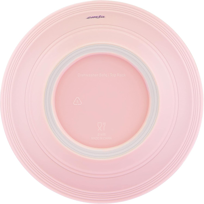 Emsa K32517 Prep&Bake Plastic Mixing Bowl 1.7 L | with a preserving lid for refrigerator storage | non-slip base | perfect stability when mixing | dishwasher safe | Pink
