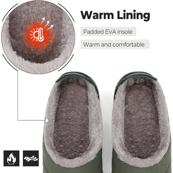 Тапочки халатні зимові Mishansha для чоловіків та жінок, теплі, з плюшевою підкладкою, розмір 35-47, колір зелений, 41 EU