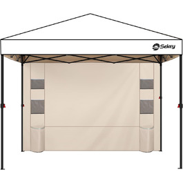Sekey 1PCS Side Walls for Gazebo 3x3 Waterproof and Winterproof with Storage Compartments, Side Walls for Gazebo Party Tent Garden Tent 3x3m, (Khaki, 1 Multifunctional)