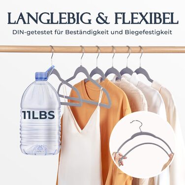 В'язки для одягу з велюру, 20 шт. - В'язки для одягу, економія місця, неслизькі, міцні, 360° обертання - для сорочок, костюмів, светрів, штанів, сірі