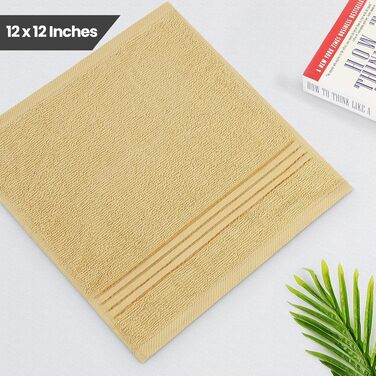 Набір м'яких махрових рушників для обличчя та тіла Utopia Towels, 30x30 см, 100% бавовна, високопоглинаючі, світло-сірий, 12 шт.