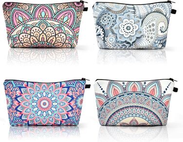 Набір косметичних сумок з брезенту, 4 шт. – Косметичка для подорожей, органайзер для макіяжу, багатофункціональна сумочка з блискавкою, аксесуари для косметики, кольорова