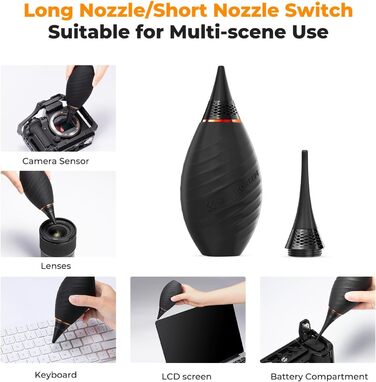 Набір для чищення фото- та відеокамер K&F Concept 10 в 1: DSLR, об'єктиви, мобільні телефони. Включає серветки, продувальну помпу, рідину для чищення та олівець для лінз.