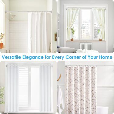 Штанга для штор без свердління AIZESI, 70-120 см, телескопічна, діаметр 22 мм, нікель