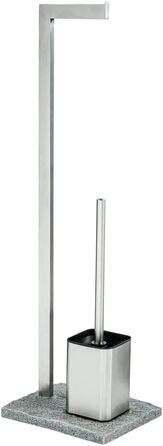 Набір для туалету WENKO Granit: тримач для щітки, нержавіюча сталь, сірий, 23 x 73.5 x 19.5 см