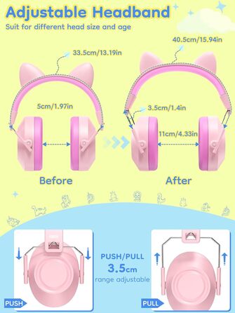Навушники дитячі шумозаглушні Dr.meter SNR 32dB, рожеві - захист слуху для аутистів, концертів, авіашоу
