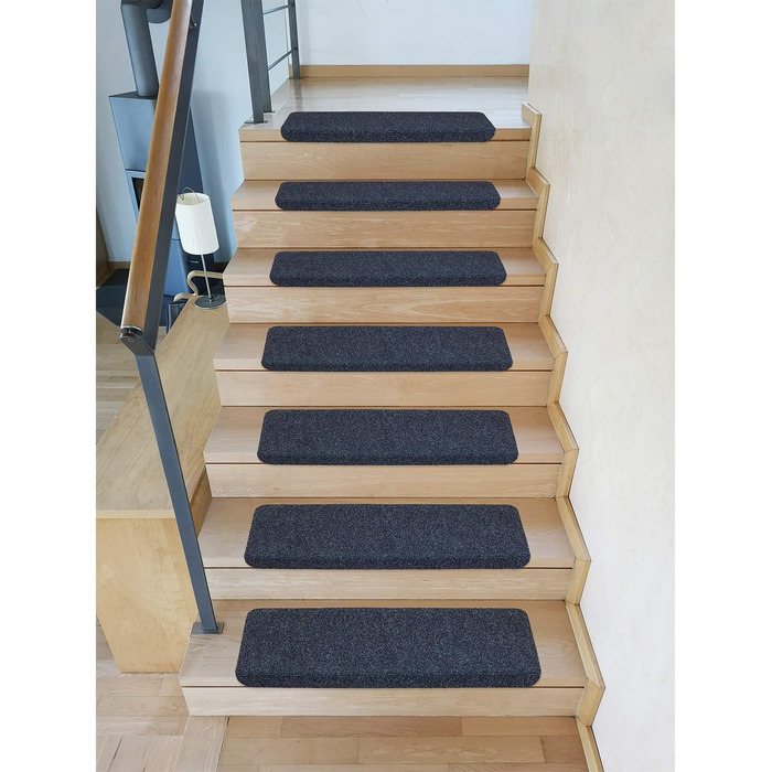 Ramon Rectangular Step Mats by Kettelservice-Metzker - Blue Rubber Stair Treads (No Plastic Corners)