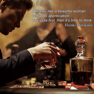 Набір для віскі: келих, камені, декантер, підставки, пінцет - подарунок для чоловіків та жінок