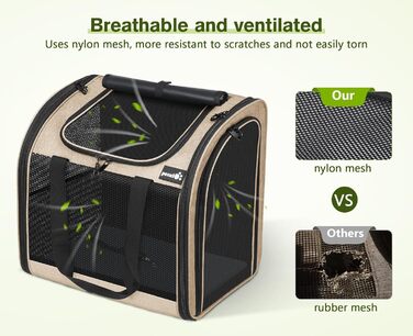 Плед-рюкзак для собак та котів Pecute, бежевий: переноска для тварин з вентиляцією, складаний