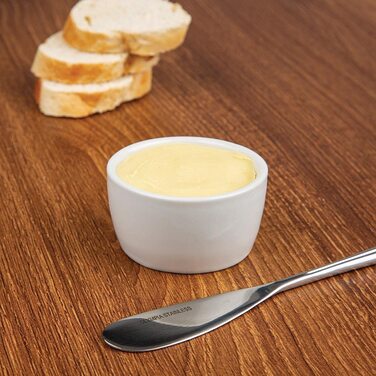 Olympia white butter dishes, 62 mm, porcelain, innovative design, 12 pieces