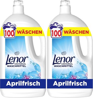 Рідкий пральний засіб Lenor Aprilfrisch для повного прання, 100 циклів, тривала свіжість та видалення запахів при холодному пранні, 4.5 л (набір 2 шт)