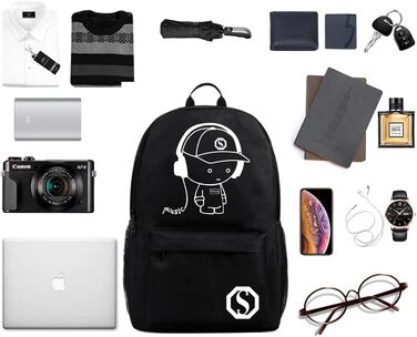 Шкільний рюкзак унісекс, легкий водонепроникний рюкзак для підлітків, чорний