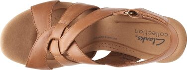 Босоніжки жіночі Clarks Giselle Beach з натуральної замші на танкетці, колір світло-коричневий, розмір 42.5 EU